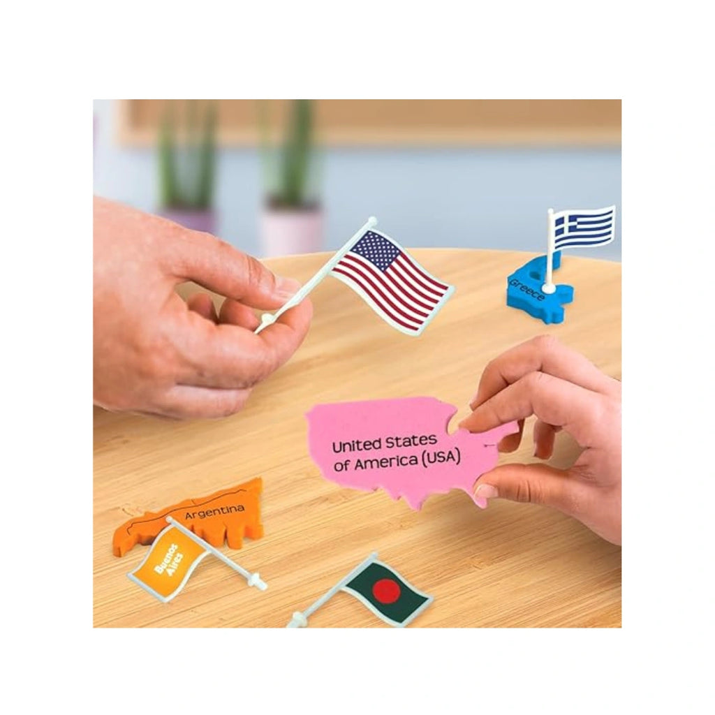 World map learning puzzle