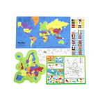 World map learning puzzle