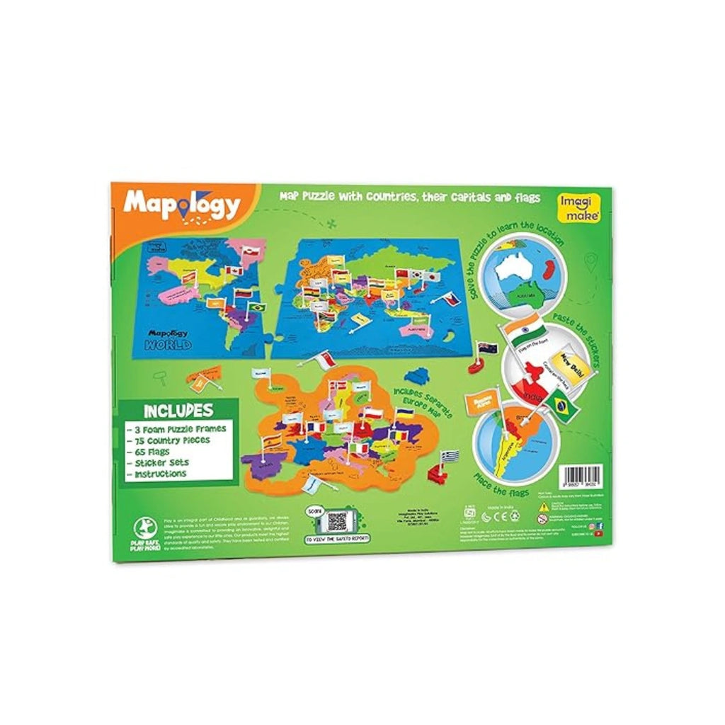 World map learning puzzle