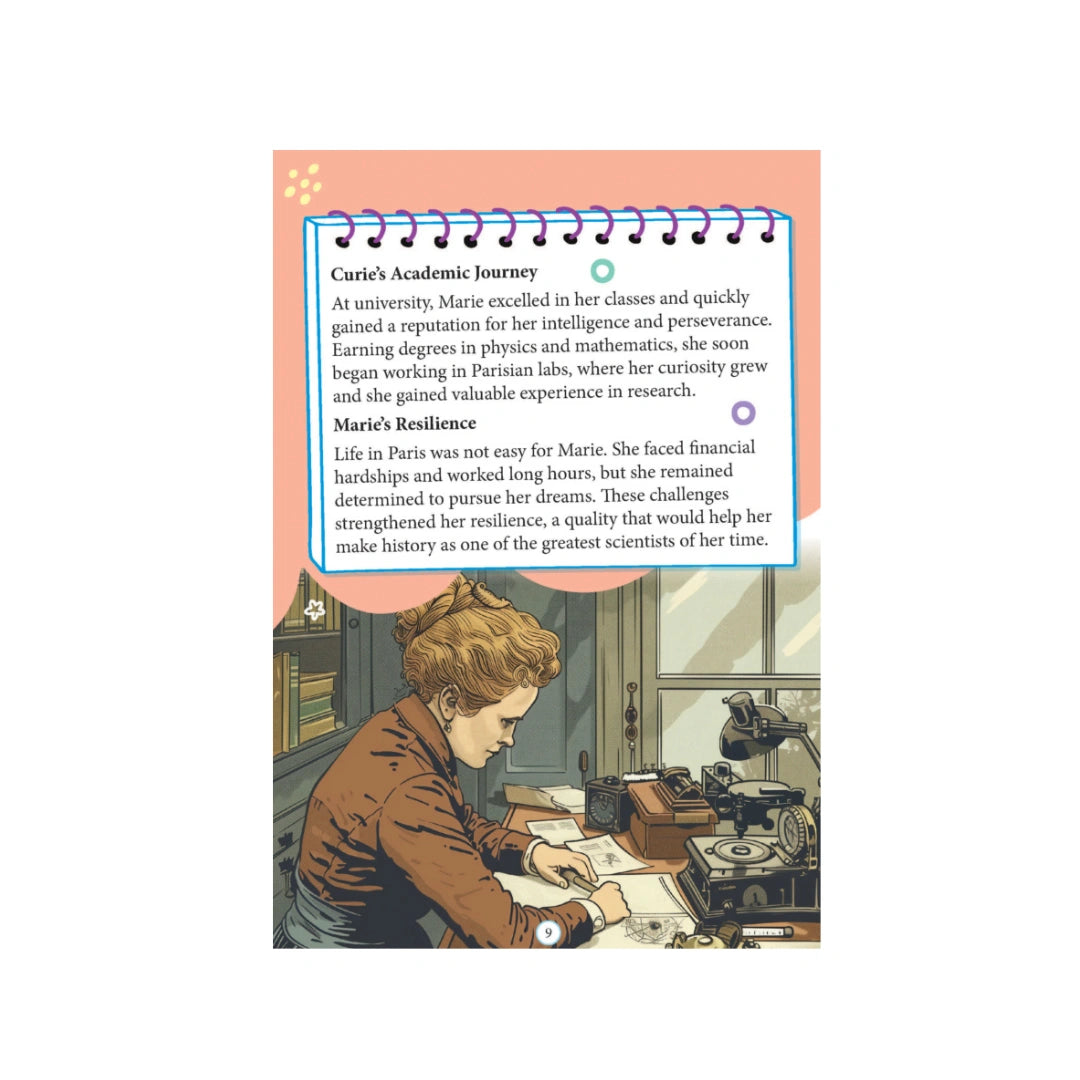 Children’s book about Marie Curie’s life and achievements.