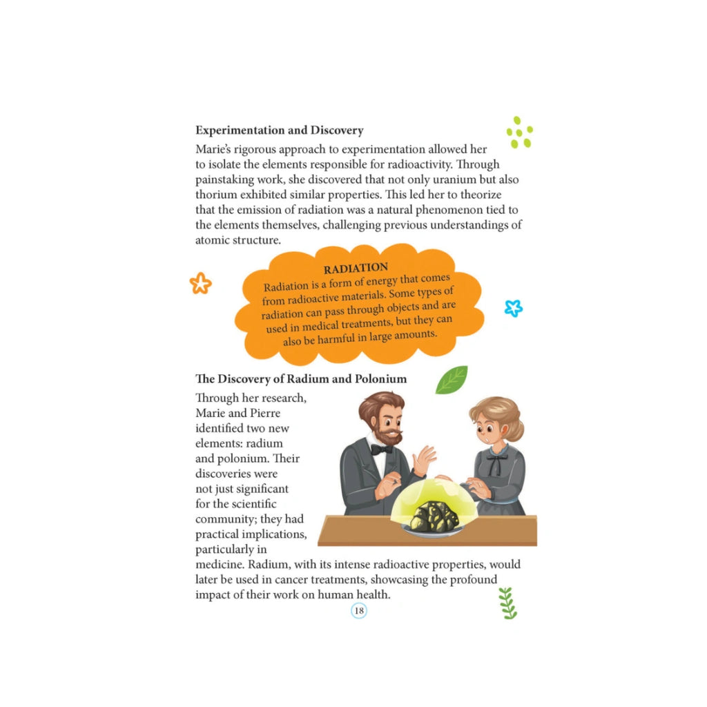 Children’s book about Marie Curie’s life and achievements.