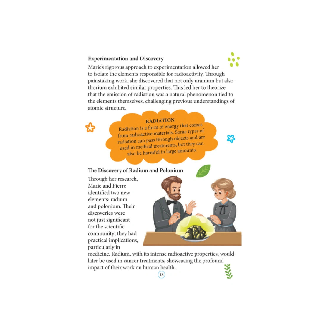 Children’s book about Marie Curie’s life and achievements.