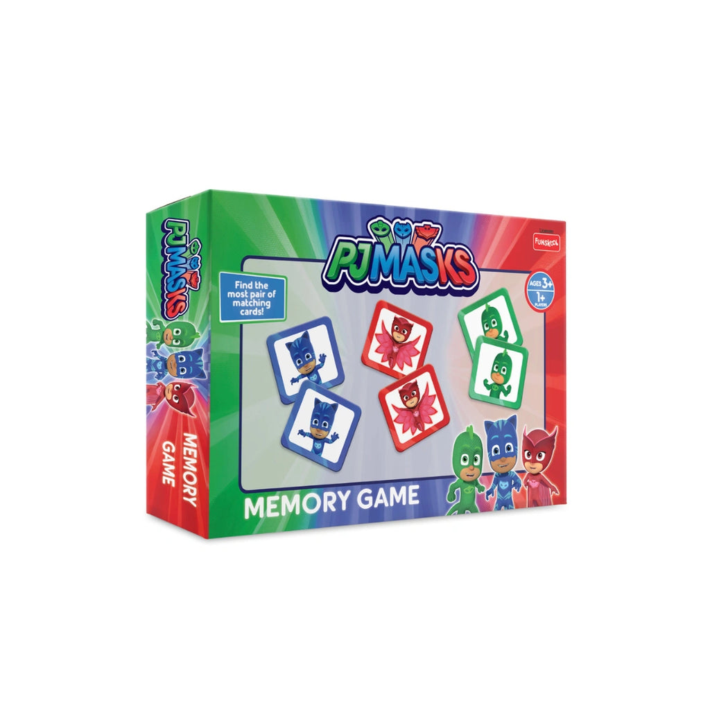 PJ Masks themed educational memory matching game for kids