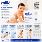 MILK Baby Diaper Yoga Pants, Size M - 42 Pcs, 6 To 11 KG