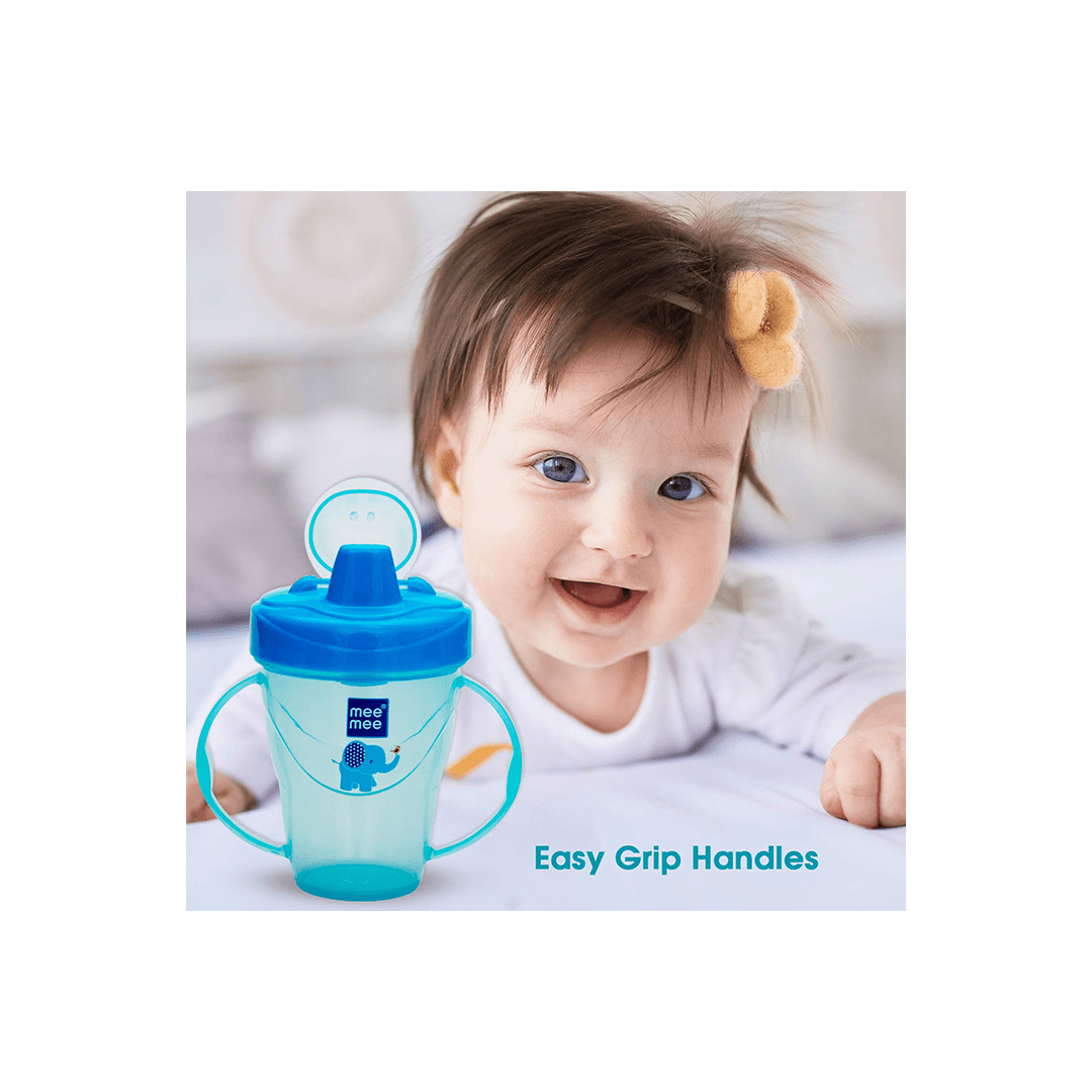 Mee Mee Feeding Products Mee Mee Plastic Easy Grip BPA-Free Anti Spill Sipper Cup with Twin Handle Spout for Baby 180ml (3 Months+)