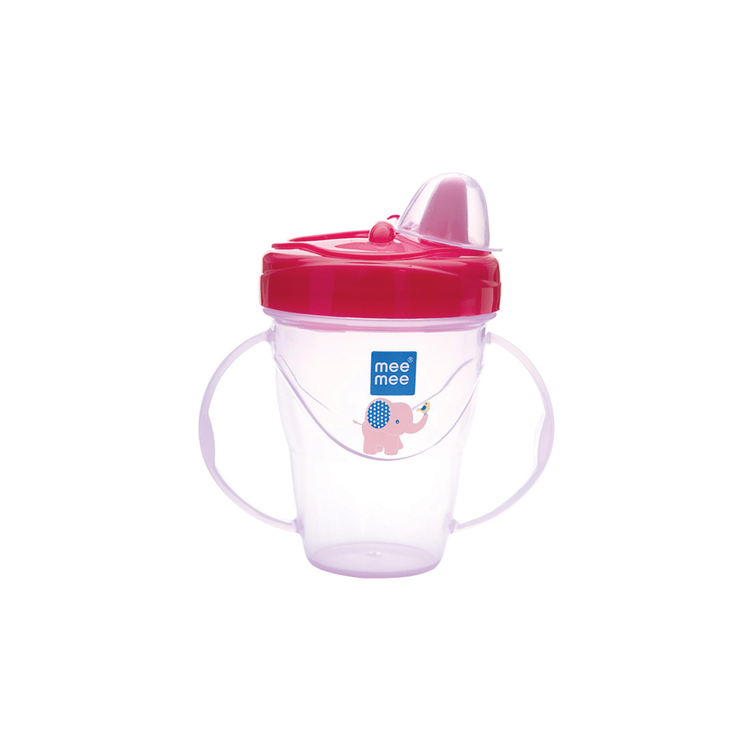 Mee Mee Feeding Products Mee Mee Plastic Easy Grip BPA-Free Anti Spill Sipper Cup with Twin Handle Spout for Baby 180ml (3 Months+)