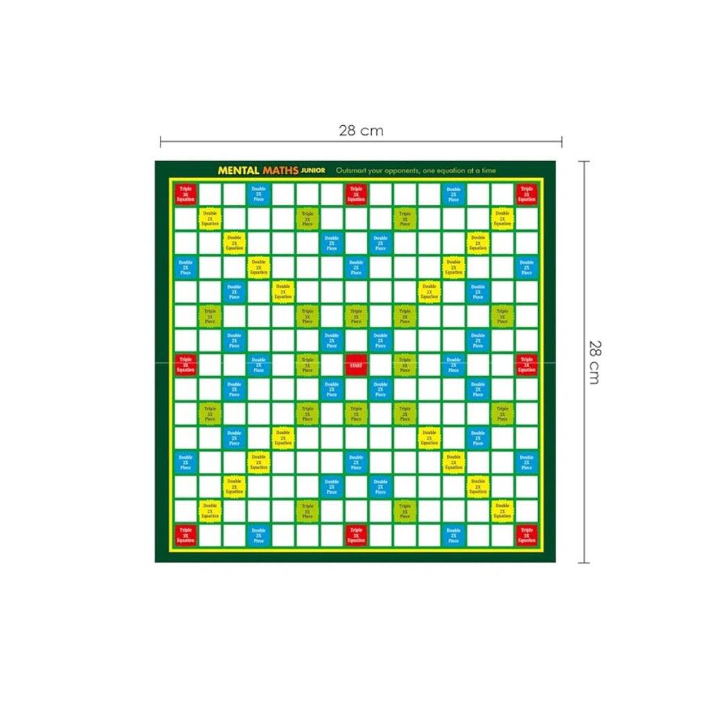 Kids mental maths board game with number tiles for family learning fun.
