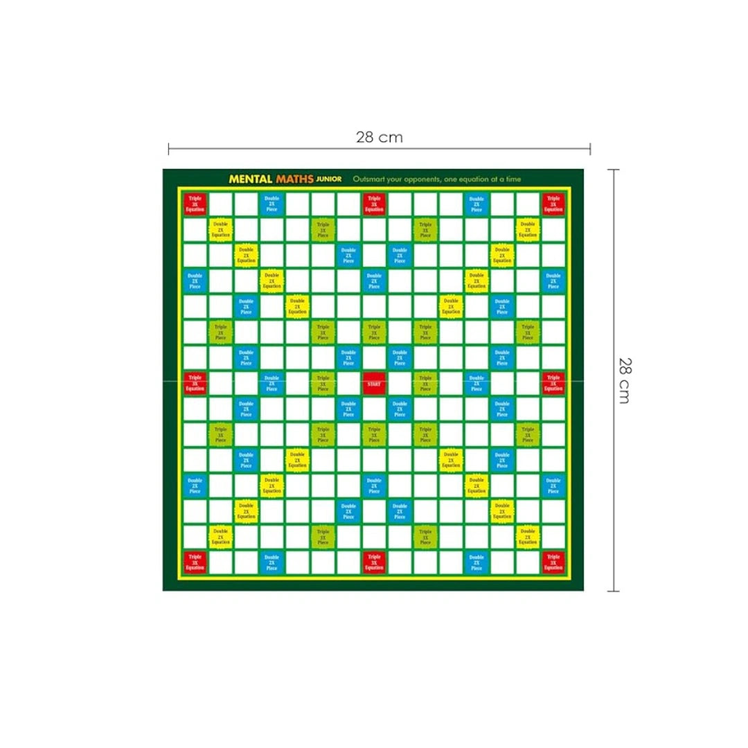 Kids mental maths board game with number tiles for family learning fun.
