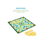 Kids mental maths board game with number tiles for family learning fun.
