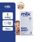 MILK Baby Diaper Flexi Tape , Size S - 48 Pcs, 4 To 8 KG