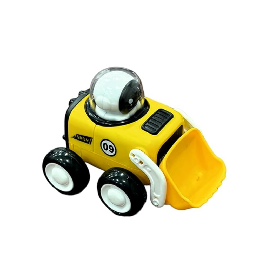 Mini construction trucks with movable bucket arms