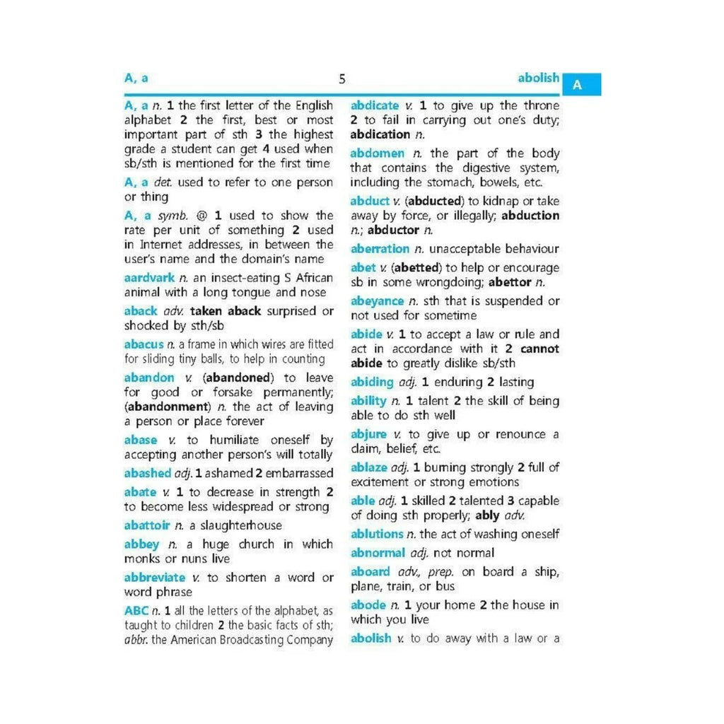 English dictionary with A–Z word 