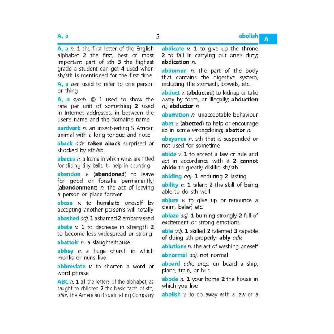 English dictionary with A–Z word 