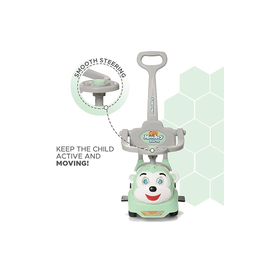 Baan Toys Ride-ons Baan Toys Dash Monkey 3 in 1 Ride on for Kids, Baby 1-3 Years, Musical Push Car with Parental Handle and Protective Arm Rest