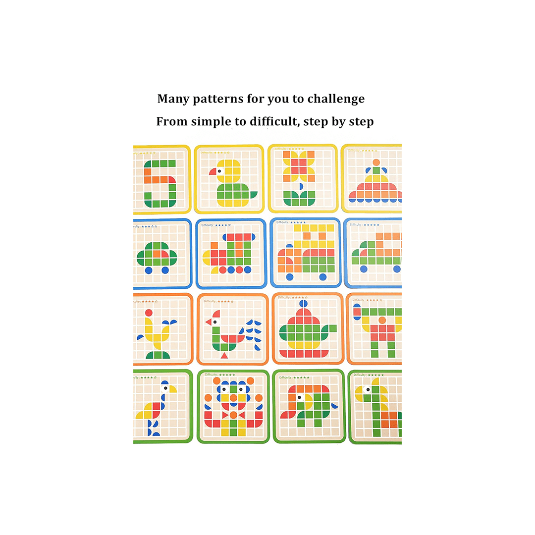 Baan Toys Toys Baan Toys Mosaic Puzzle Board 3D Creative Shapes 120 Piece For Kids (3 Years+)