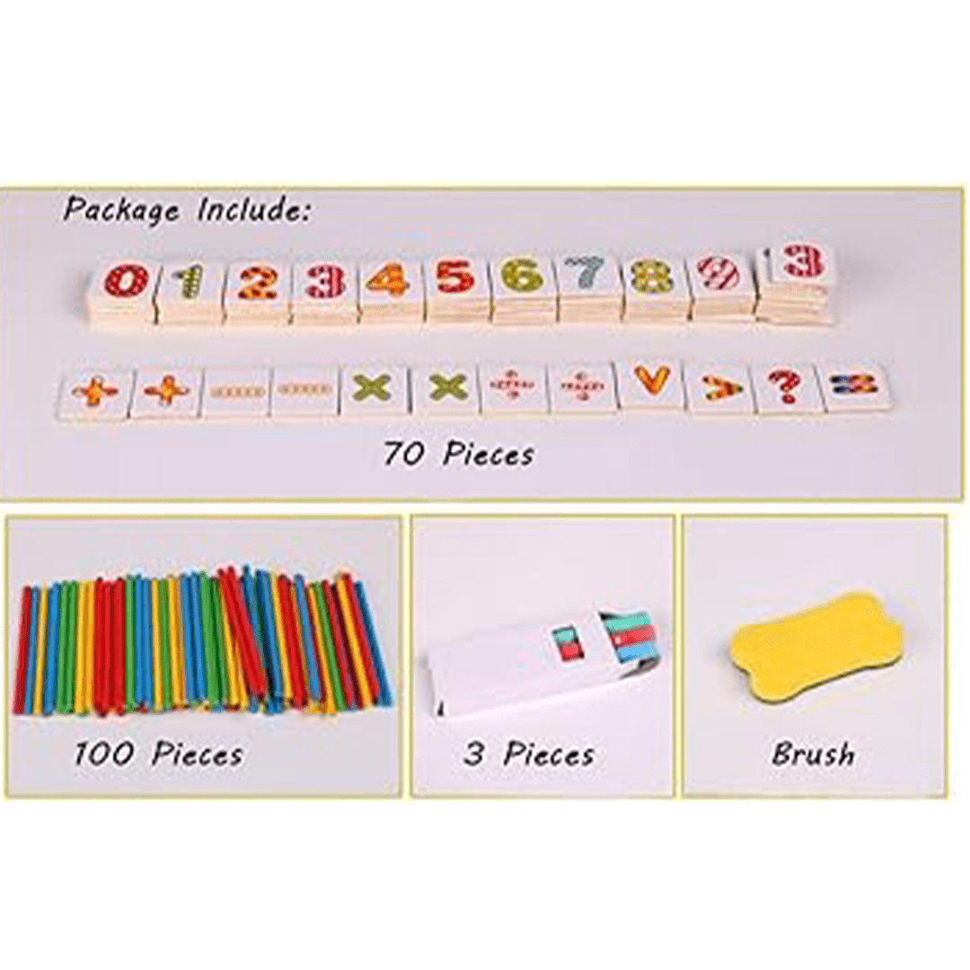 Extrokids Toys Extrokids Wooden Multi Functional Digital Computing Learning Box (3 Years+)