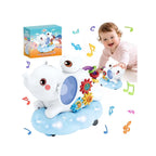 Colorful musical animal toy with moving ball 