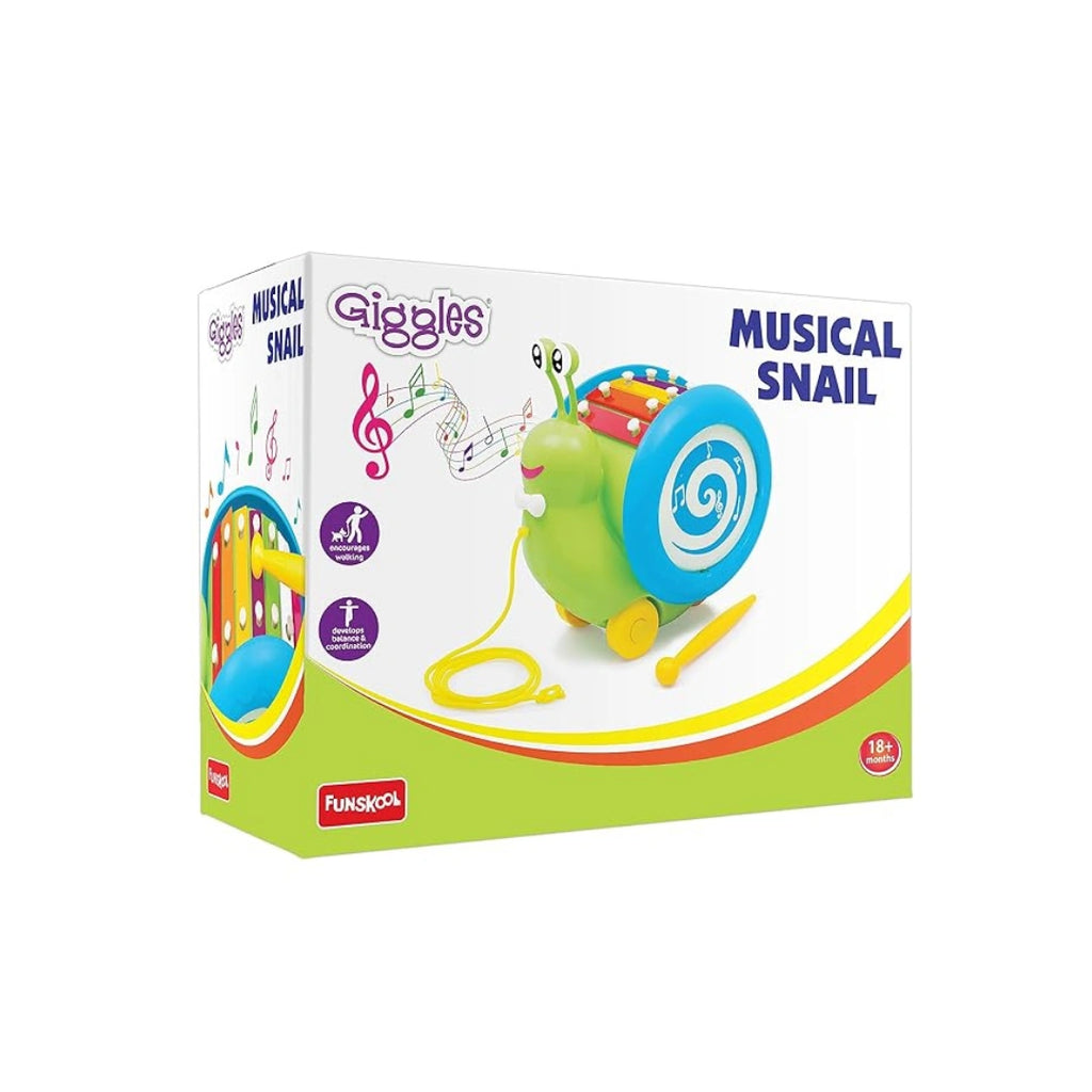 Musical Snail,Interactive Light & Sound Toy,Non-toxic,Child-Safe Plastic,To Improve Sensory Development,Motor Skills,Coordination,Auditory Skills (2 Years+)