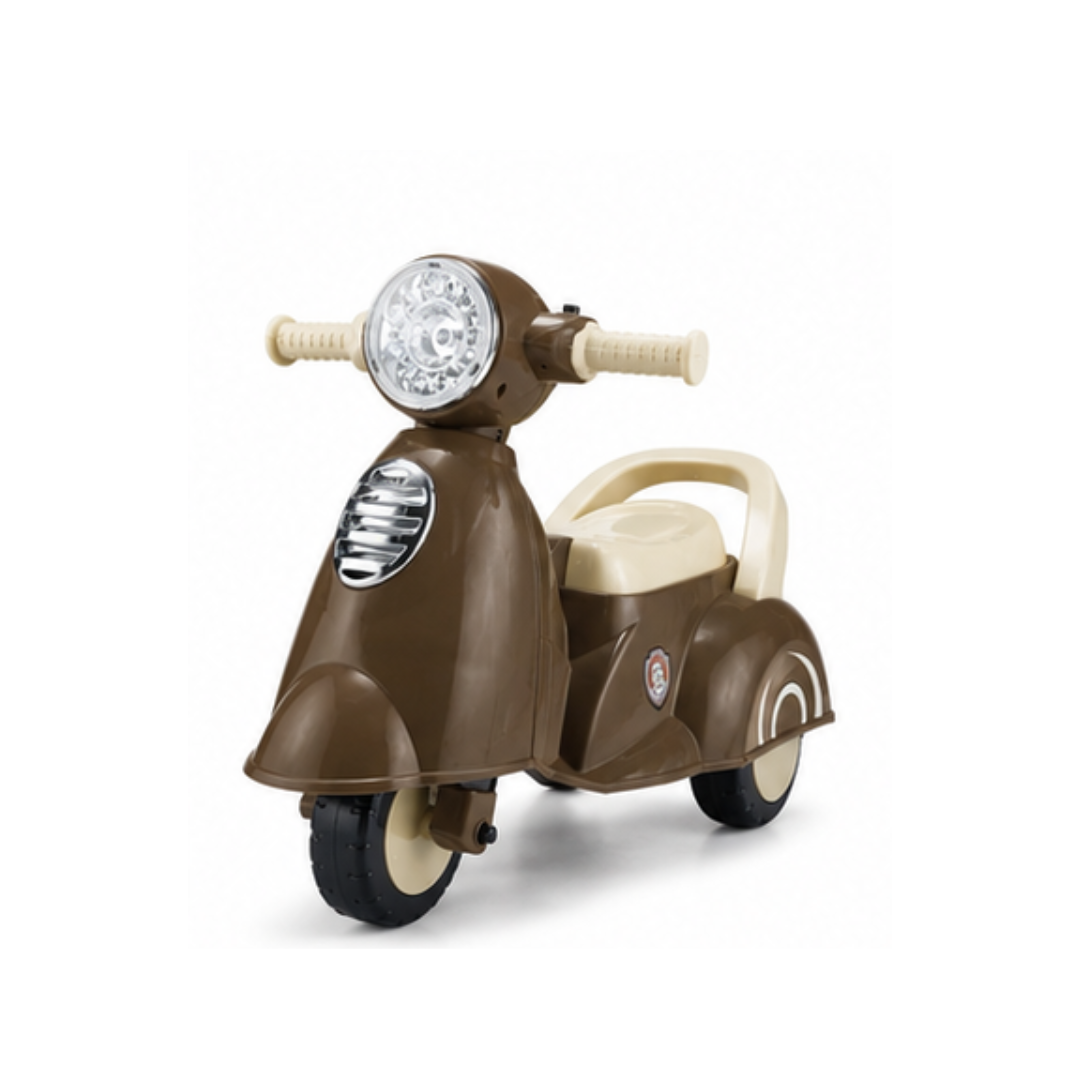 Musical Vespa ride-on scooter toddlers lights storage