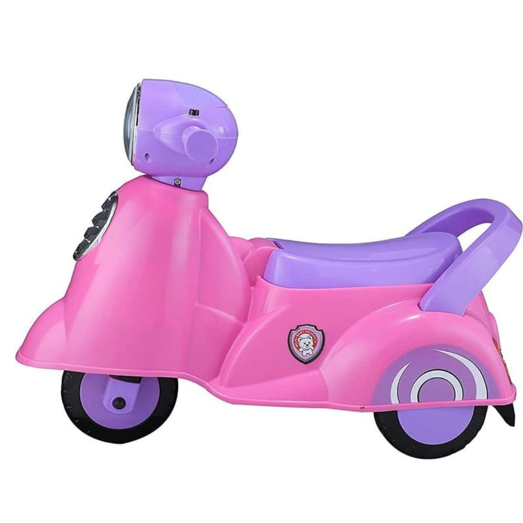 Musical Vespa ride-on scooter toddlers lights storage
