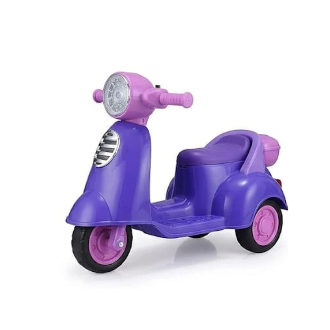 Musical Vespa ride-on scooter toddlers lights storage