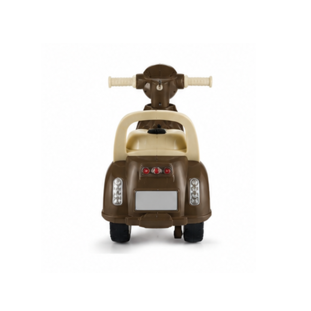 Musical Vespa ride-on scooter toddlers lights storage