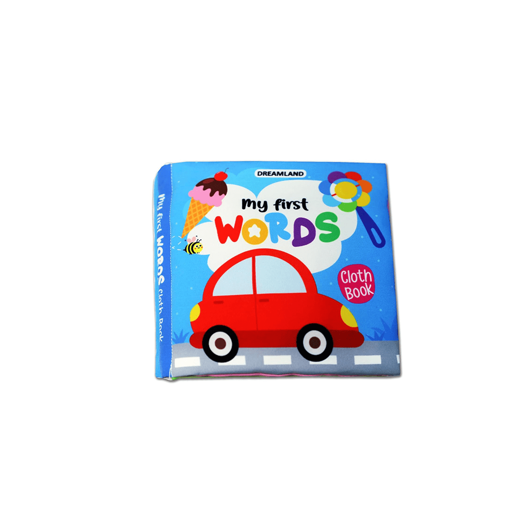 Dreamland Publications Books Dreamland My First Cloth Book First Words with Squeaker and Crinkle Paper Cloth Book (3 Months+)