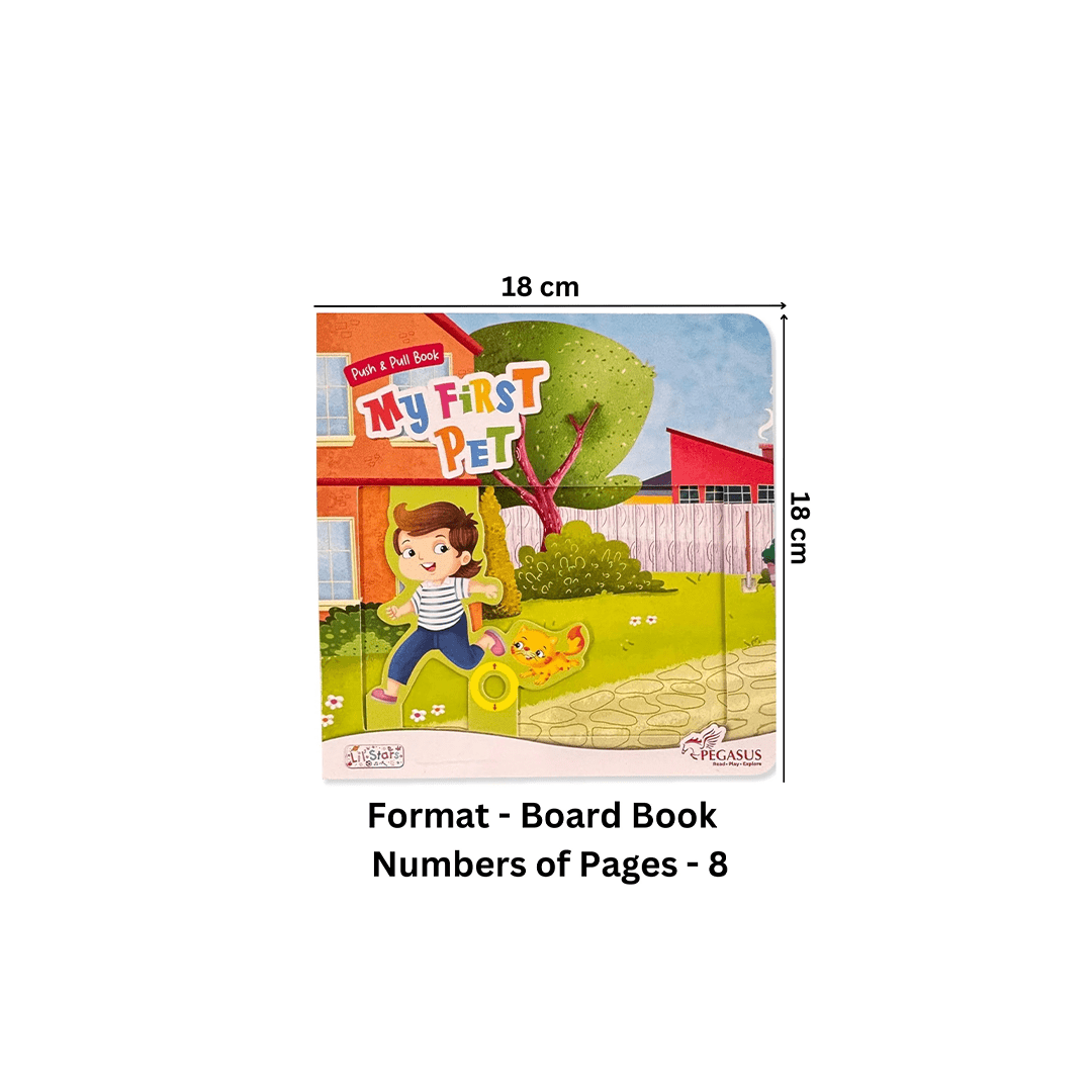 Pegasus Books Pegasus Push & Pull Board Book - My First Pet | For 2+ Yrs Board book – Picture Book