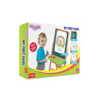 My First Easel,4in1 Double Sided Wooden Magnetic Board with Alphabets & Numbers,Learning,Fun & Engaging Activity Set for Kids (3 Year+)