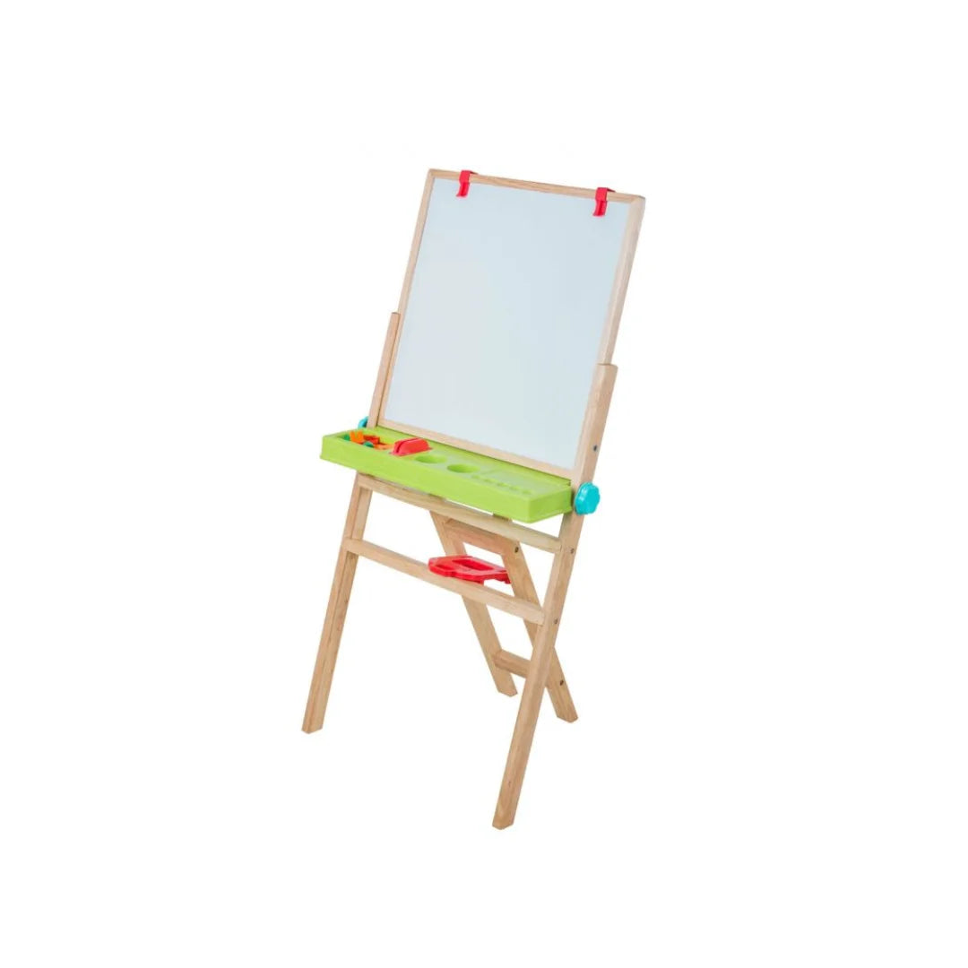 My First Easel,4in1 Double Sided Wooden Magnetic Board with Alphabets & Numbers,Learning,Fun & Engaging Activity Set for Kids (3 Year+)
