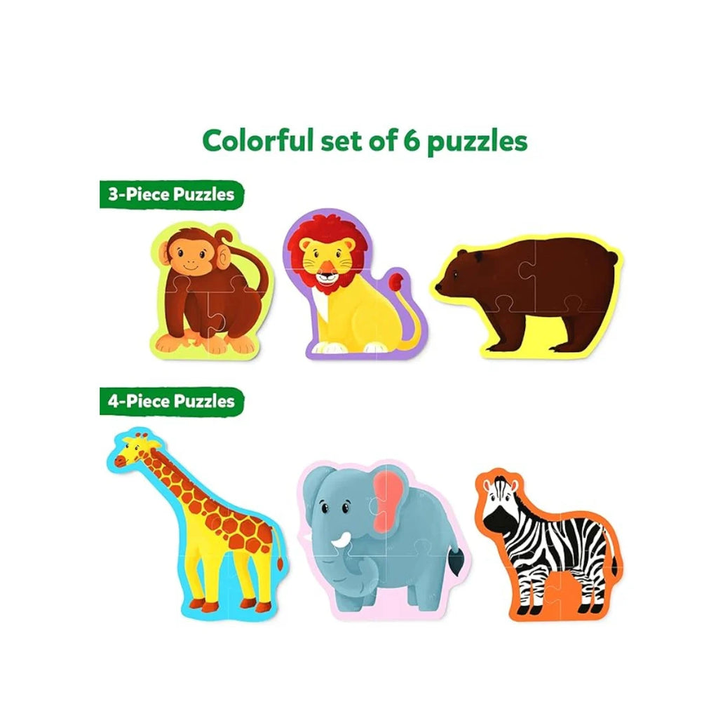 6 Educational Beginner Jigsaw Puzzles with 21 Pieces