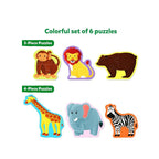 6 Educational Beginner Jigsaw Puzzles with 21 Pieces