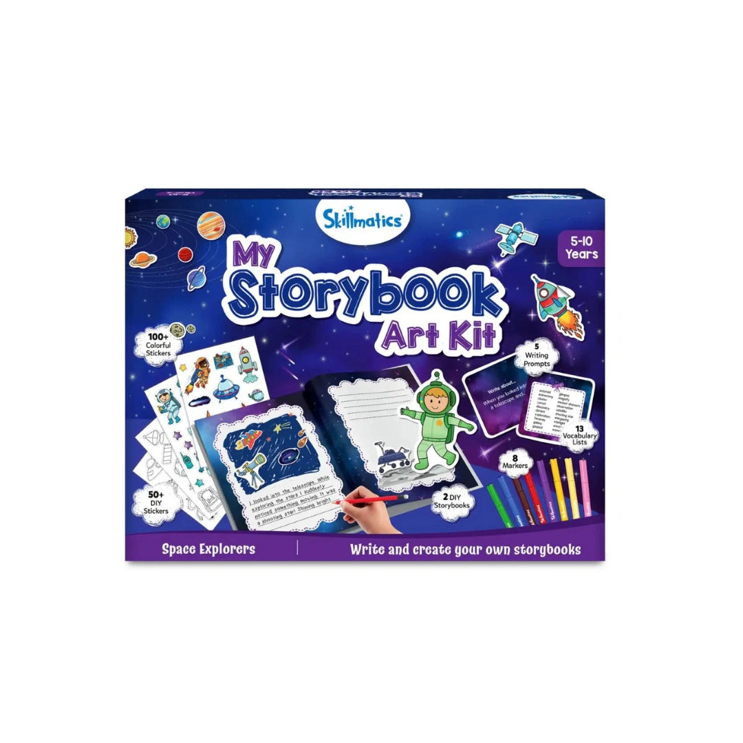 My Storybook Art Kit ,Space Explorers ,DIY Creative Writing & Craft Kit with Storybooks,Stickers & Markers ( 5+ years)