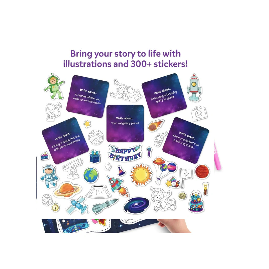 My Storybook Art Kit ,Space Explorers ,DIY Creative Writing & Craft Kit with Storybooks,Stickers & Markers ( 5+ years)