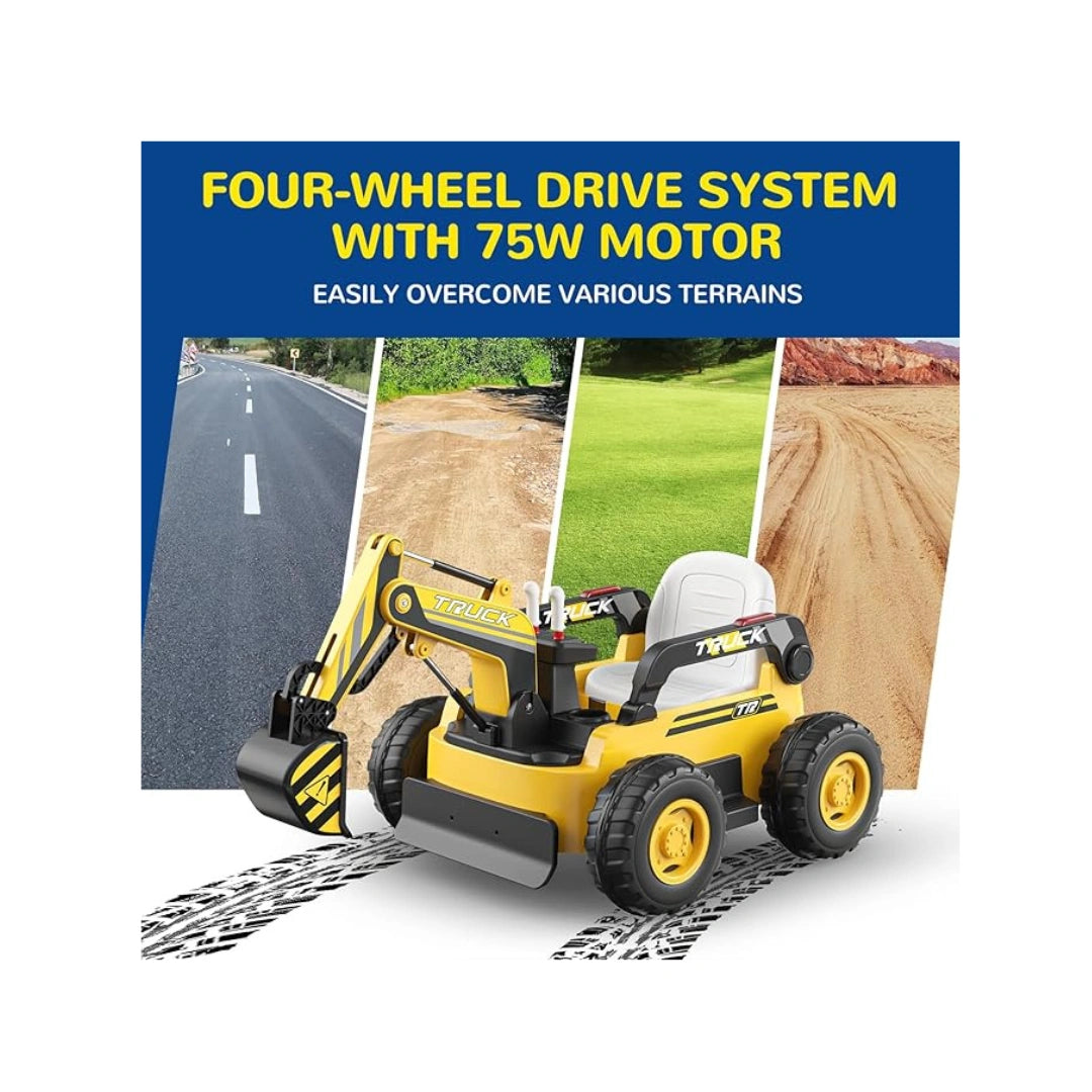 N9 Ride-On Excavator Truck,4WD Kids Ride-On Car 