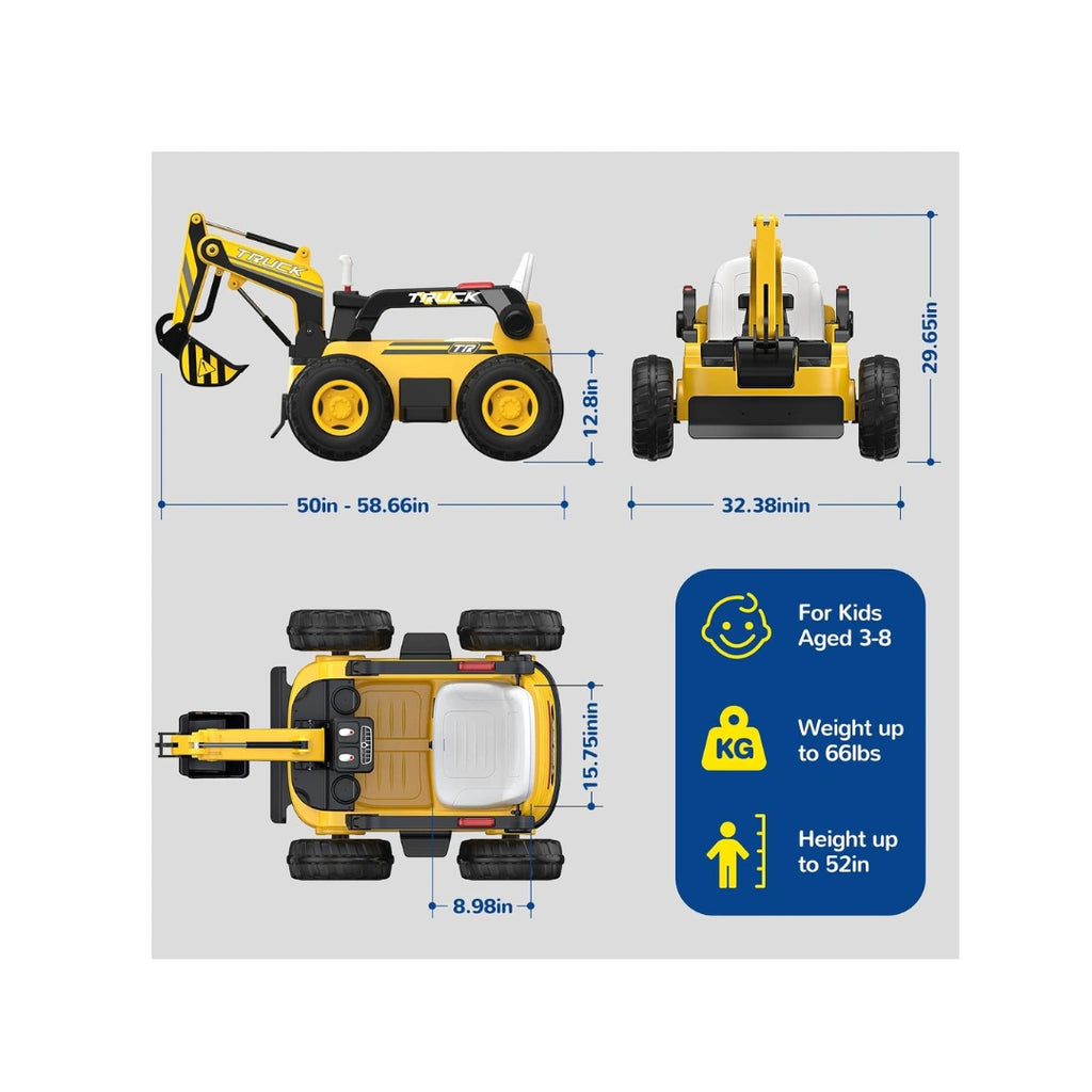 N9 Ride-On Excavator Truck,4WD Kids Ride-On Car 
