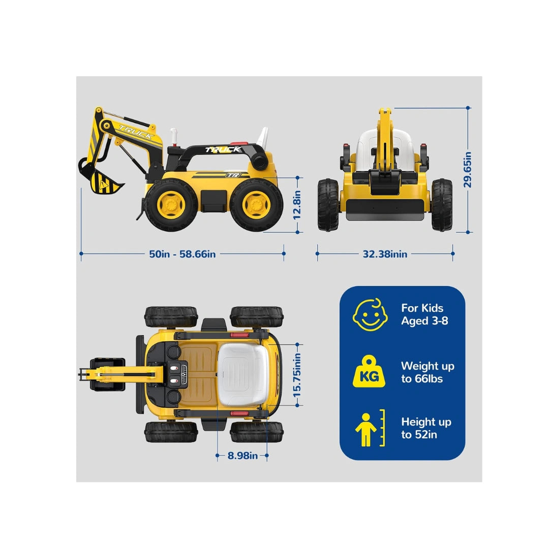 N9 Ride-On Excavator Truck,4WD Kids Ride-On Car 