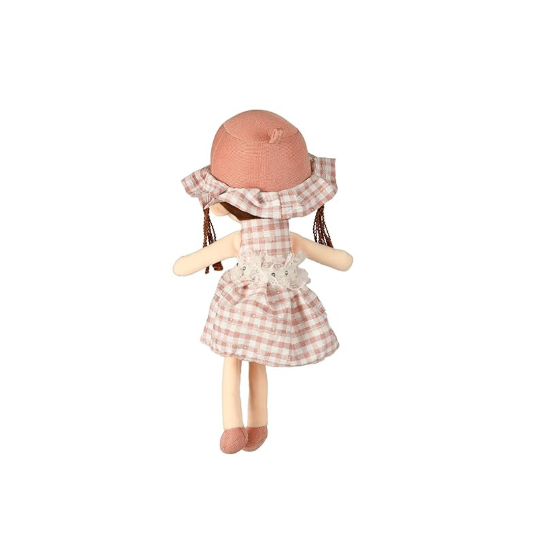 NATKHAT Cute Doll Lace Frock Pink Plush Toy for Kids(3 years+)