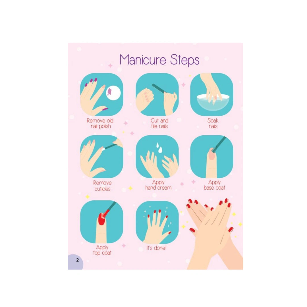 Nail art and hairstyle sticker book 