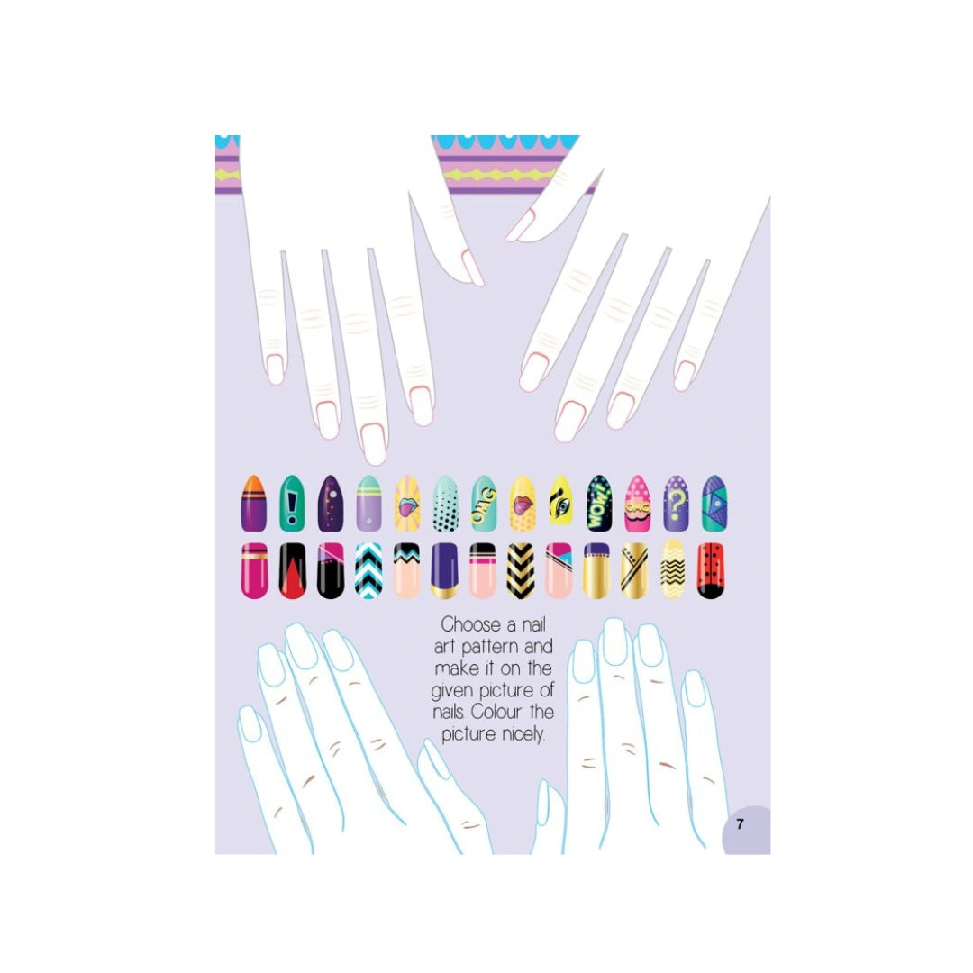 Nail art and hairstyle sticker book 