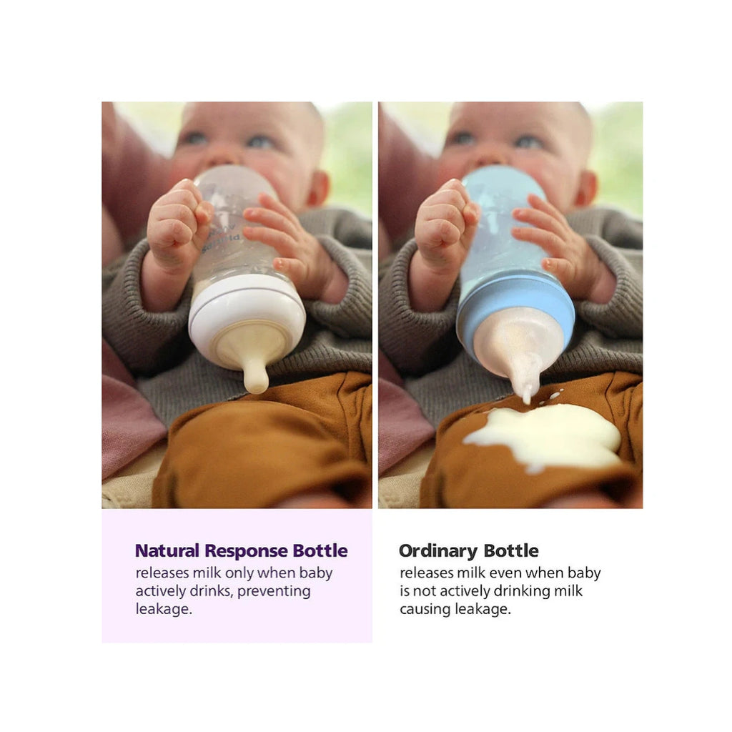 Natural response baby feeding bottle BPA-free