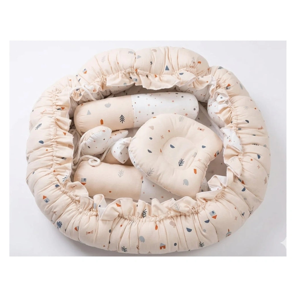 Round baby nest bed with bolster ring