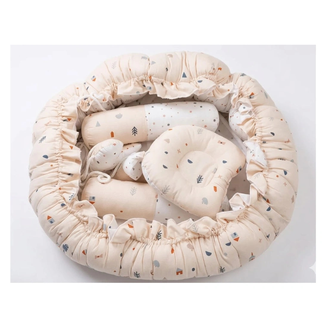 Round baby nest bed with bolster ring