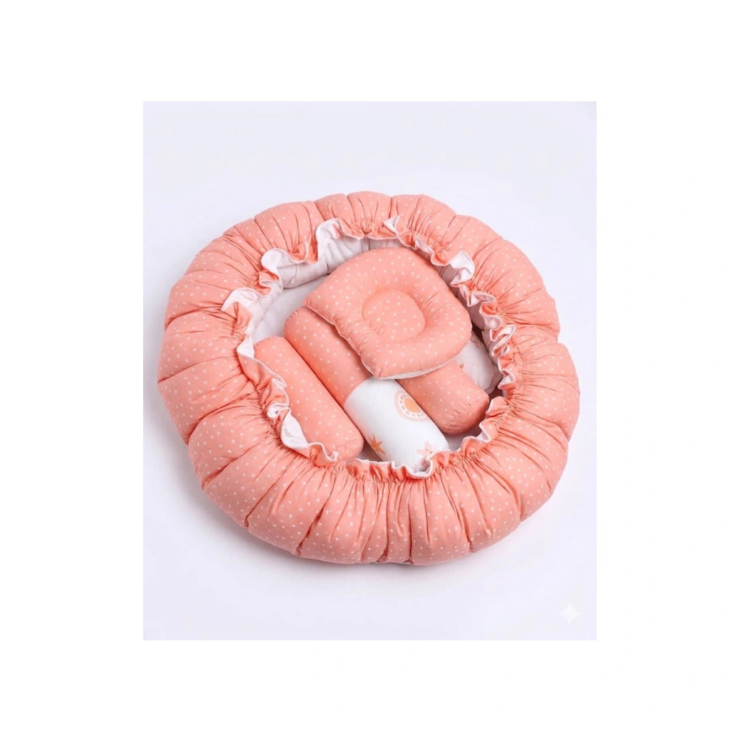 Round baby nest bed with bolster ring