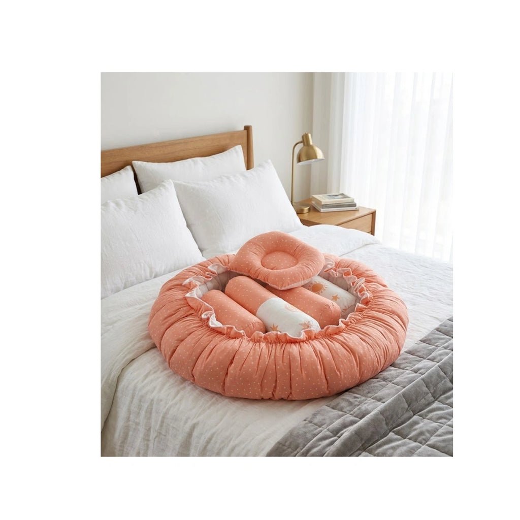 Round baby nest bed with bolster ring
