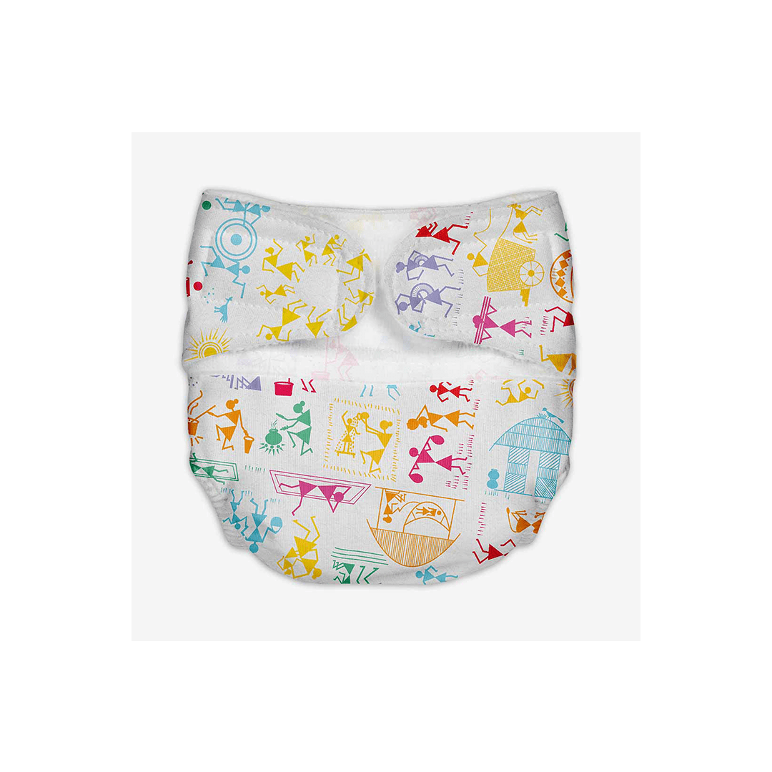 SuperBottoms Baby Care White Wrali SuperBottoms Newborn UNO Cloth Diaper(0 Months+)