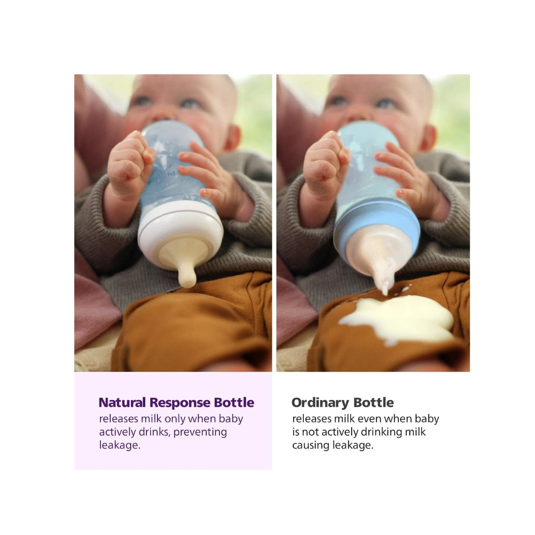 Blue baby feeding bottle BPA-free