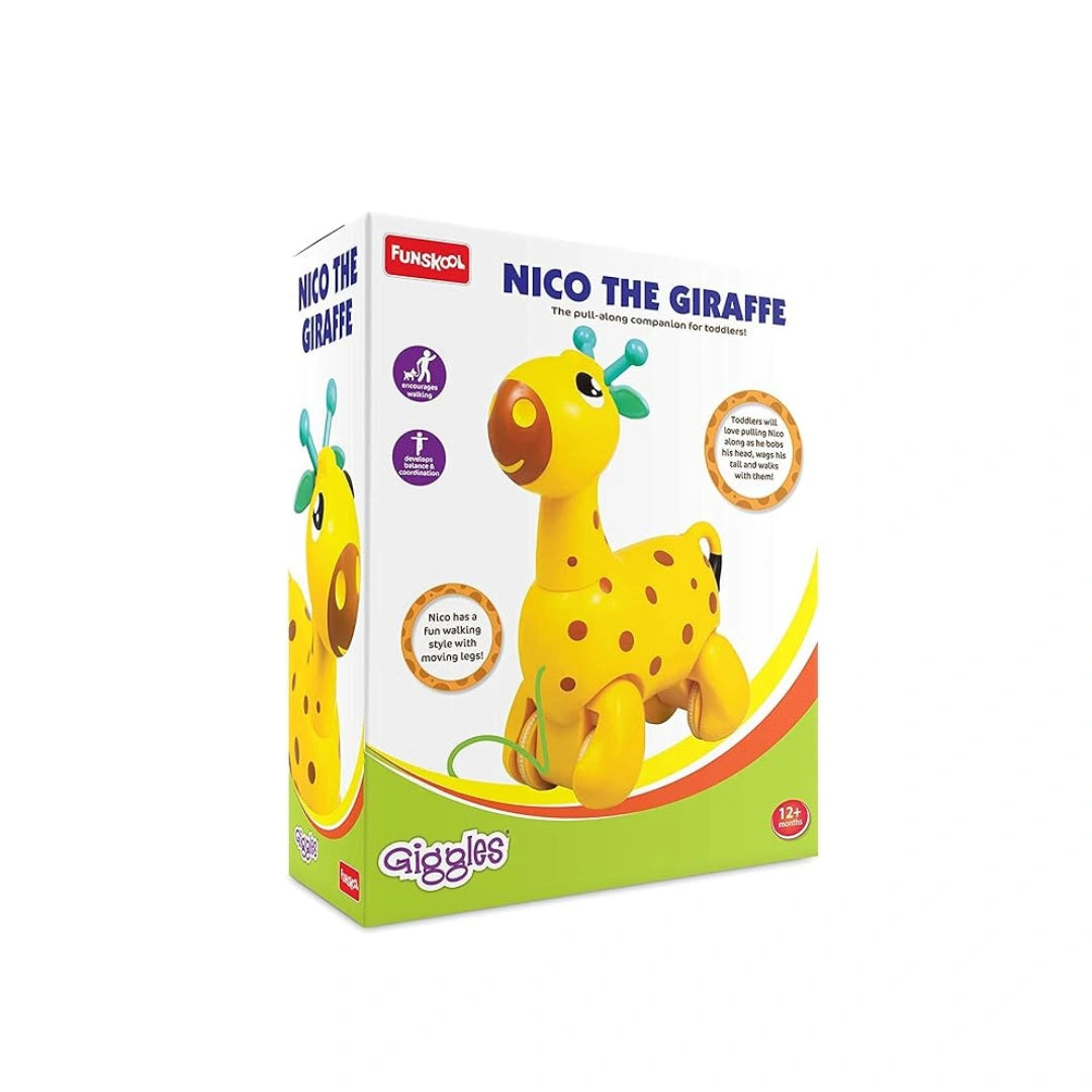 Nico the Giraffe,Interactive Pull-Along Toy,Non-Toxic,Child-Safe Plastic,To Improve Motor Skills,Coordination,Balance,Imagination (2 Years+)