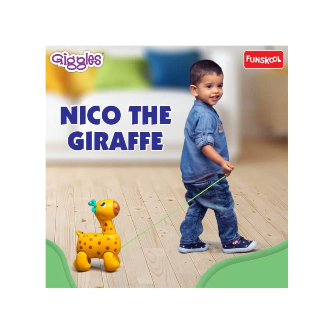Nico the Giraffe,Interactive Pull-Along Toy,Non-Toxic,Child-Safe Plastic,To Improve Motor Skills,Coordination,Balance,Imagination (2 Years+)