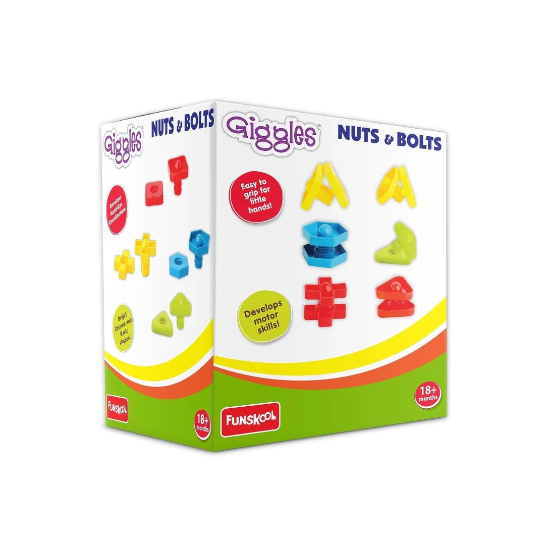 Nuts And Bolts,Interlocking Educational Blocks,Shape&Colours,Preschool Toys,Multicolor for Babies and KIds (6 Months+)